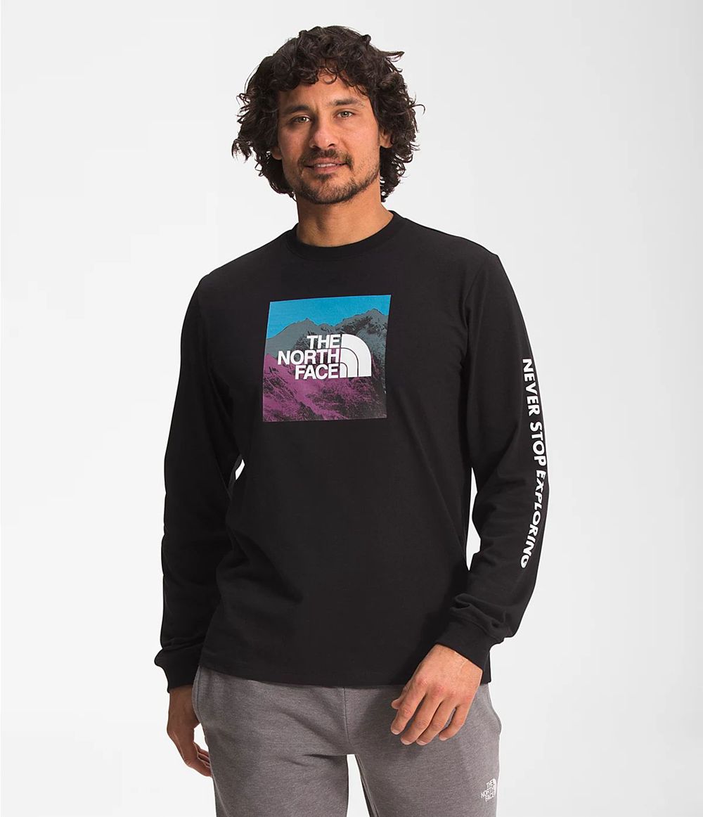 The North Face Lange Ärmel Logo Play T-Shirts Herren - Schwarz CH-138KZZC